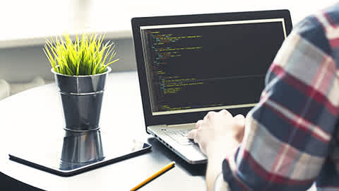 A person coding